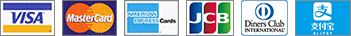 VISA MASTER AMERICANEXPRESS JCB DINERS DISCOVER ALIPAYに対応